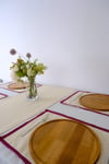 Terra 5 Parça | 4 Parça Amerikan Servis & 1 Parça Runner Duck Keten Mürdüm Fisto Dantel Biyeli Set