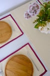 Terra 5 Parça | 4 Parça Amerikan Servis & 1 Parça Runner Duck Keten Mürdüm Fisto Dantel Biyeli Set