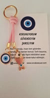 Hediyelik Nazar Boncuklu Şans Balık Anahtarlık -  Pembe