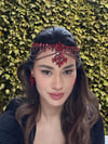 Ala Model Kırmızı Alınlık ve Küpesi
