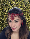 Ala Model Kırmızı Alınlık ve Küpesi