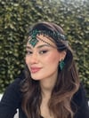 Ala Model Lacivert Alınlık ve Küpesi
