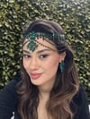 Ala Model Lacivert Alınlık ve Küpesi