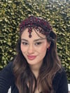 Bordo Model Kırmızı Alınlık ve Küpesi