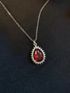 Bordo Taşlı Mini Kolye Seti