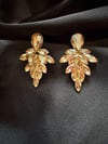 Cam Taşlı Gold Üzüm Küpe