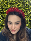 Cecile Model Kırmızı Kristal Tac