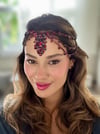 Henna Model Bordo Alınlık ve Küpesi 