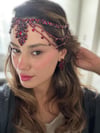 Henna Model Bordo Alınlık ve Küpesi 