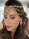 Henna Model Gold Alınlık ve Küpesi 