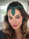 Henna Model Yeşil Alınlık ve Küpesi 