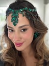 Henna Model Yeşil Alınlık ve Küpesi 