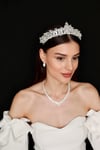 Keyli Model Cam Taşlı Gelin Tacı
