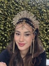Lina Model Gold Alınlık ve Küpesi