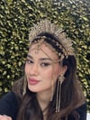 Lina Model Gold Alınlık ve Küpesi