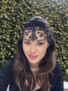 Nare Model Lacivert Alınlık ve Küpesi
