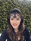 Nare Model Lacivert Alınlık ve Küpesi