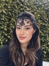 Nare Model Lacivert Alınlık ve Küpesi