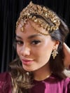 Parisa Model Gold Alınlık ve Küpesi