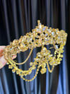 Parisa Model Gold Alınlık ve Küpesi
