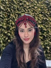 Parisa Model Kırmızı Alınlık ve Küpesi