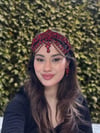 Parisa Model Kırmızı Alınlık ve Küpesi