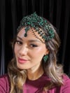 Parisa Model Yeşil Alınlık ve Küpesi