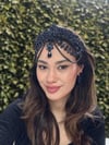 Paris's Model Lacivert Alınlık ve Küpesi