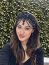 Paris's Model Lacivert Alınlık ve Küpesi