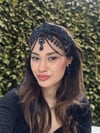 Paris's Model Lacivert Alınlık ve Küpesi