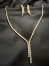 Sona Model Gold Zirkon Kolye Ve Küpe Seti