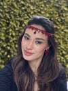Ziba Model Kırmızı Alınlık ve Küpesi