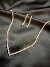 Zyra Model Gold Zirkon Kolye Ve Küpe Seti