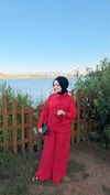 Bağlama Detaylı Keten Takım