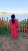 Bağlama Detaylı Keten Takım