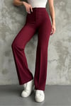 BORDO ÇİMALI KREP PANTOLON