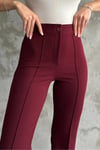 BORDO ÇİMALI KREP PANTOLON