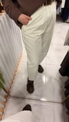 Kırık Beyaz Kemerli Gabardin Havuç Pantolon
