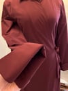 POPLİN BAĞLAMALI ELBİSE-BORDO