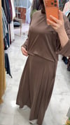 Puane Modal Kumaş Rahat Kesim Takım-Kahverengi