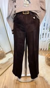 Wide Leg Kahverengi Denim Pantolon