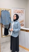 Yıldız Desenli İthal Kot Ceket