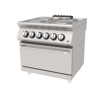 Atalay Seri 730 AEK-873 Elektrikli Kuzine | 4x Ø220 Plate + Fırın | GN 2/1 | 380-415 V | 800x730x850
