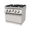 Atalay Seri 730 AGK-873 Gazlı Kuzine | 4 Bek Ø80 + GN 2/1 Fırın | 100–300°C | Pilotlu-Termokupllu | LPG/NG