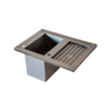 Kroom Ankastre Evye 700 x 500 x 365 mm Tezgâha Gömme Rinser Bağlantılı Bar Evyesi