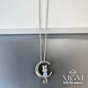 Çelik Zirkon Taşlı Kedili Kolye - Kl0161