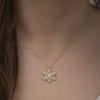 Gümüş Gold Kar Tanesi Kolye