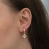 ​Gümüş Gold Sallantılı Yonca Kadın Küpe