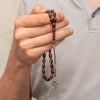 Gümüş Kahverengi Kazaz Püsküllü Sıkma Kehribar Tesbih