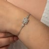 Gümüş Kare Baget Taşlı Kadın Bileklik